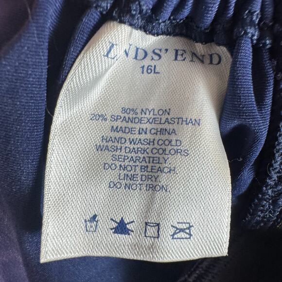 Lands End Tankini Swimsuit 16L/16 Navy Blue - Picture 4 of 8